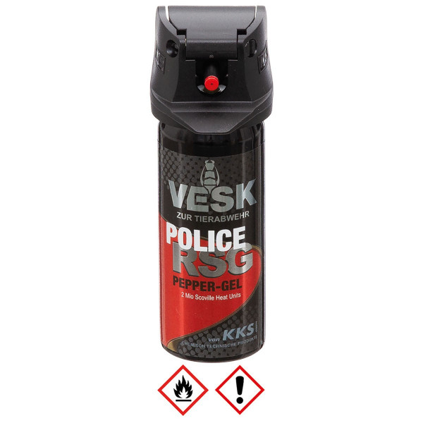 Pfeffer-Spray, Gel, 50 ml, RSG-Police, Warnhinweise