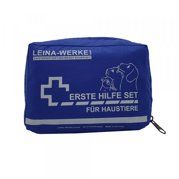 Erste-Hilfe-Set-Haustiere, 26-teilig, Nylon, blau, Verbandtasche